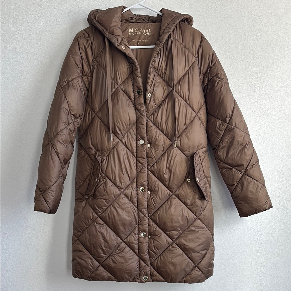 Michael Kors Chocolate Quilted Parka